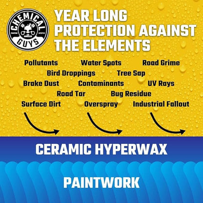 Chemical Guys HydroSlick Intense Gloss SiO2 Ceramic Coating HyperWax - High Shine and Long-Lasting Protection, Ceramic Coating for Cars, Safe for Trucks, SUVs, Motorcycles, RVs, and More - 16 fl oz