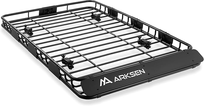 ARKSEN Roof Rack Cargo Basket with Extension,150 lbs Heavy Duty Rooftop Carrier, 64"x39"x4" Car Top Luggage Holder for SUV Truck Car, Ideal for Travel & Camping