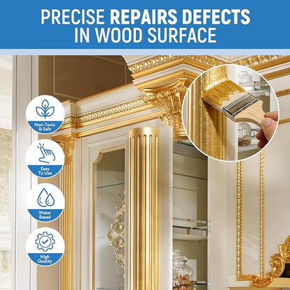 Gold Paints 150ml Metallic Liquid Gold Leaf Paint Rich Golds Paint for Metal, Wood, Canvas, Appliance, Furniture, Clay DIY, & Art Handcrafts Fast Drying Acrylic Metallic Finish Artwork & Home Décor