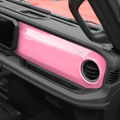Center Console Dashboard Decorative Panel Trim Cover Kit Compatible with 2024-2026 Jeep Wrangler JL JLU & Jeep Gladiator JT(Pink)