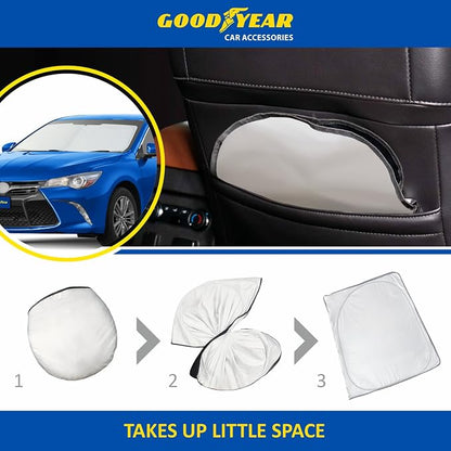 Goodyear Foldable Windshield Sunshade for Toyota Camry 2015-2017, Car Accessories, Sunshade Cover, Sun Shade Car Windshield, Window Sun Blocker - GY008285
