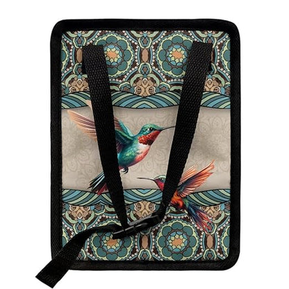 BIGCARJOB Bohemian Style Car Trash Bags for Back Seat,Boho Hummingbird Print Auto Trash Bin Garbage Bags Universal Hanging Trash Can Auto Interior Storage Bags