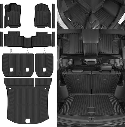 Floor Mats for 2016-2021 Jeep Grand Cherokee, Trunk Mat and Backrest Mat & Door Sill Guard All Weather TPE Protector for Jeep Grand Cherokee Accessories