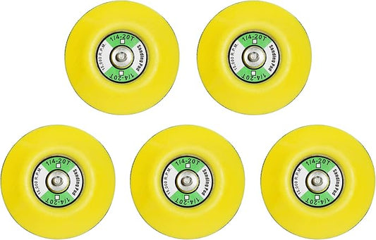 5Pcs 3-Inch Hook and Loop Backing Pad Sanding Pads for Dual Action Orbital Sanders, 1/4"-20 Thread | 15,000 RPM