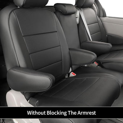 EKR Sienna Seat Covers for 2011-2020 Toyota Sienna LE,XLE, SE,XLE Premium 2nd Row 4/2/4 Split,8 Seats,Waterproof Car Seat Cover Full Set,Car Seat Protectors- Three Row,Leather(Black)