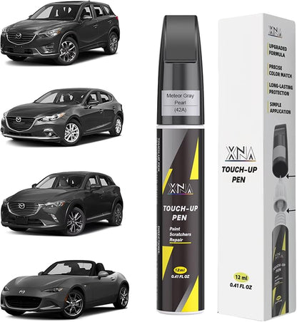XNA Meteor Gray Pearl(42A) for Mazda Touch Up Paint, Car Scratch Remover for Nicks and Chips Repair, 2-In-1 Quick & Easy Fix Car Scratch Repair Kit with Exact Color-Matched