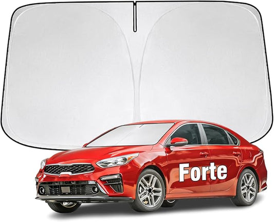 Windshield Sun Shade for Kia Forte 2014-2026 Sunshade 300T Windshield Cover Shield Protector Blocks UV Rays Custom Fit Forte Front Window Shades Windshield Accessories Keep Cool Foldable