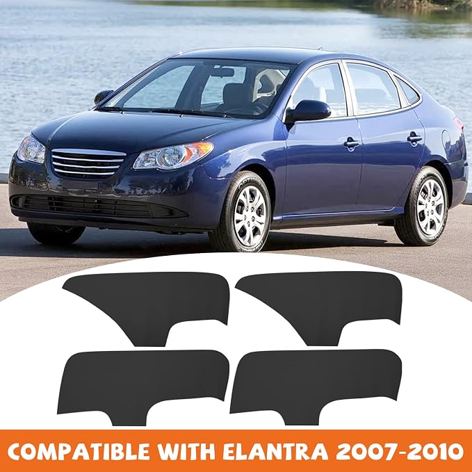 RUIANTE 4pcs Door Panel Cover Trim Replacement Compatible for Elantra 2007-2010 Car Interior Accessories (Black)