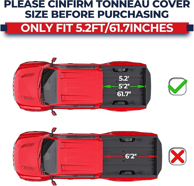 MOSTPLUS 5FT Tri-Fold Hard Truck Bed Tonneau Cover On Top Compatible for 2005-2025 2026 Nissan Frontier 3 Fold Aluminum Bed Cover 60Inch