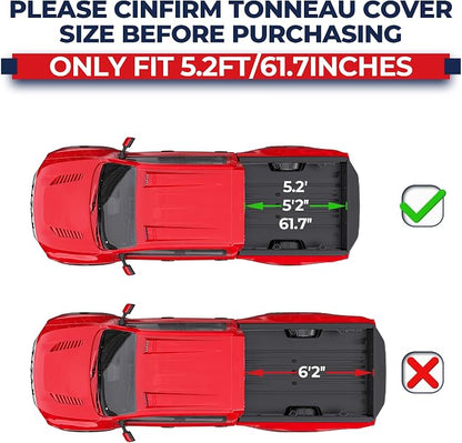 MOSTPLUS 5FT Tri-Fold Hard Truck Bed Tonneau Cover On Top Compatible for 2005-2025 2026 Nissan Frontier 3 Fold Aluminum Bed Cover 60Inch