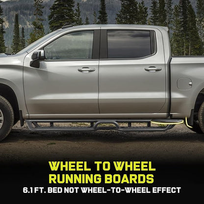 BINARY STAR Running Boards Compatible with 2024-2026 Toyota Tacoma Double/Crew Cab, Wheel to Wheel Running Boards, 6 Inch Tacoma Side Steps Step Bars