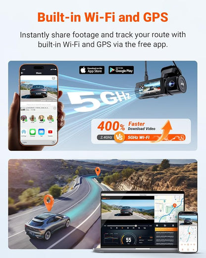 Vantrue New N4 Pro S 4K 3 Channel Dash Cam, Triple STARVIS 2 Dash Camera for Cars, 4K+1080P+2.5K Front and Rear Inside, HDR IR Night Vision, 24/7 Buffered Parking Mode, GPS, Wi-Fi, Support 1TB (RC18)