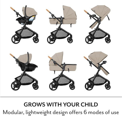 Evenflo Pivot NXT Travel System with LiteMax NXT Infant Car Seat (Latte Tan)
