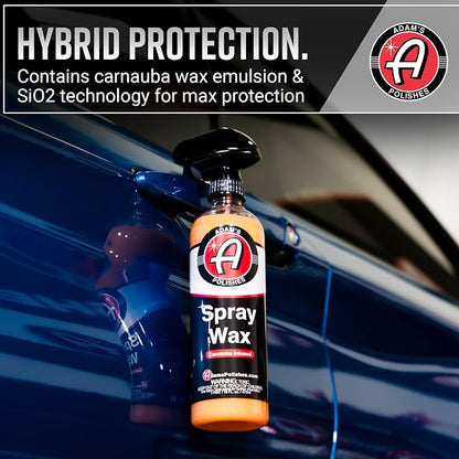 Adam's Polishes Spray Wax Kit - Advanced Carnauba Car Wax | Car Spray Polish | During Car Wash Paste Wax Clay Bar & Buffer Polisher For Ultimate Protection On Paint Wheels Windows | Cleaning Supplies