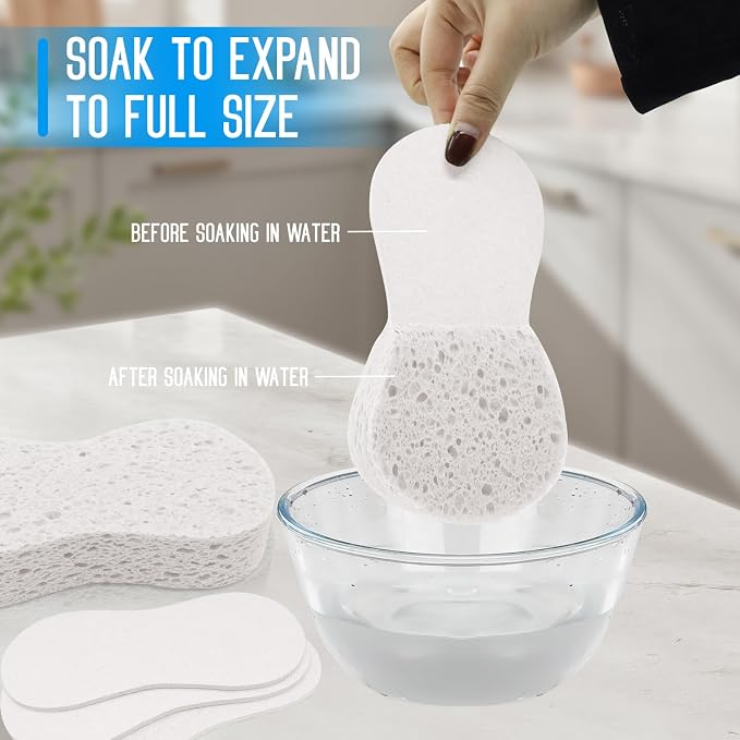 3PCS Car Wash Sponge, Heavy Duty Car Sponges for Washing, Car Accessories Large Sponges for Cleaning, Automotive Cleaning Supplies, Eco Friendly Sponge (7.68 x 3.74 x 1.38 Inch), White