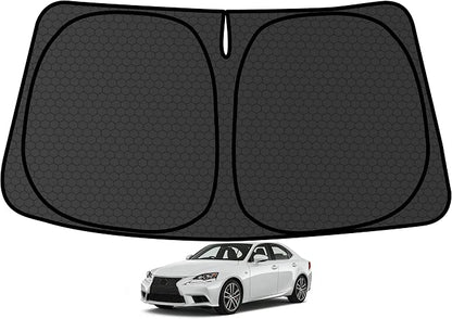 IS300 IS350 IS500 IS250 IS200t Customized Windshield Sun Shade for 2014-2026 IS300 IS350 IS500 IS250 IS200t Front Window Sunshade Visor Protector Foldable Blocks UV Rays Keep Car Cooler Accessories