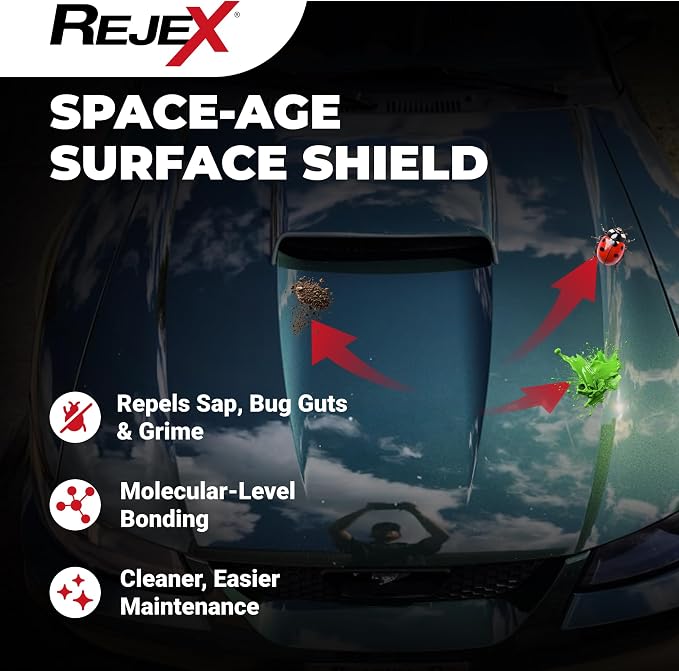 RejeX High Gloss Finish That Protects, Long-Lasting Polymer Coating for Cars, Trucks, Boats, RVs, Motorcycles, Aircraft, Glass, Painted Metal, Fiberglass, Acrylic, Gel Coat & Plastic Surface, 12 Fl Oz