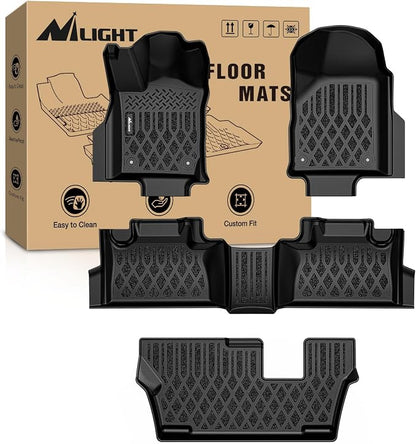 Nilight TPE Floor Mats for Dodge Durango 7 Seats 2nd Row Bench Seat 2016 2017 2018 2019 2020 2021 2022 2023 2024 2025 2026 All Weather Custom Fit Heavy Duty Floor Liners