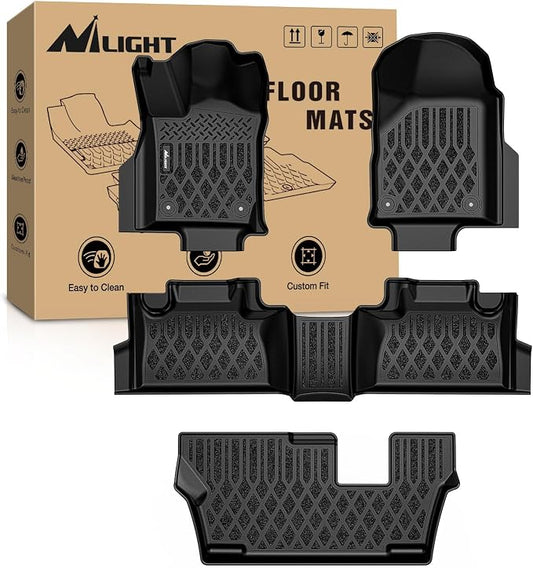Nilight TPE Floor Mats for Dodge Durango 7 Seats 2nd Row Bench Seat 2016 2017 2018 2019 2020 2021 2022 2023 2024 2025 2026 All Weather Custom Fit Heavy Duty Floor Liners
