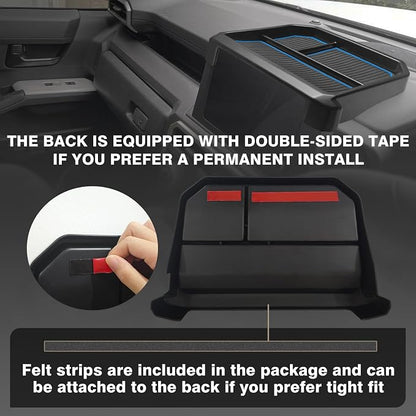 Muslogy Dashboard Storage Box for 2024 2025 2026 Tacoma & 2025 2026 4Runner Accessories Center Console Organizer w/ 8-inch Screen for SR SR5 TRD PreRunner TRD Sport Off-Road Pro Trailhunter (Blue)