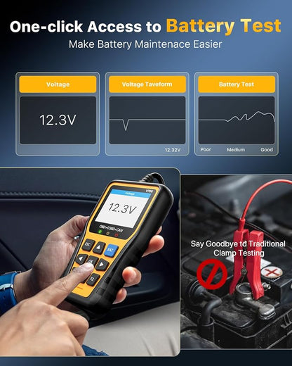 OBD2 Scanner Car Code Reader Support Voltage Test Plug and Play Fixd Car CAN Diagnostic Scan Tool Read and Clear Engine Error Codes for All OBDII Protocol Vehicles Since 1996（Yellow）