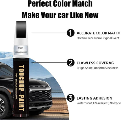 Black(GBA/WA8555) Car Paint Touch Up Pen Compatible with Chevy, 2-In-1 Color Accurate Touch Up Car Scratch Repair Paint Match Chevy Series Premium Automotive Scratch Remover for Nicks & Chips Repair