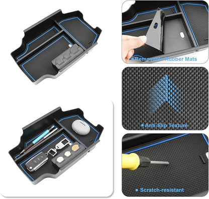2023-2025 2026 Accord Hybrid Center Console Organizer for Honda Accord (LX/SE/EX/EX-L/Sport/Sport-L/Touring),Durable ABS Plastic Console Tray Insert 2026 Accord Accessories w/Coin Holder (Blue)