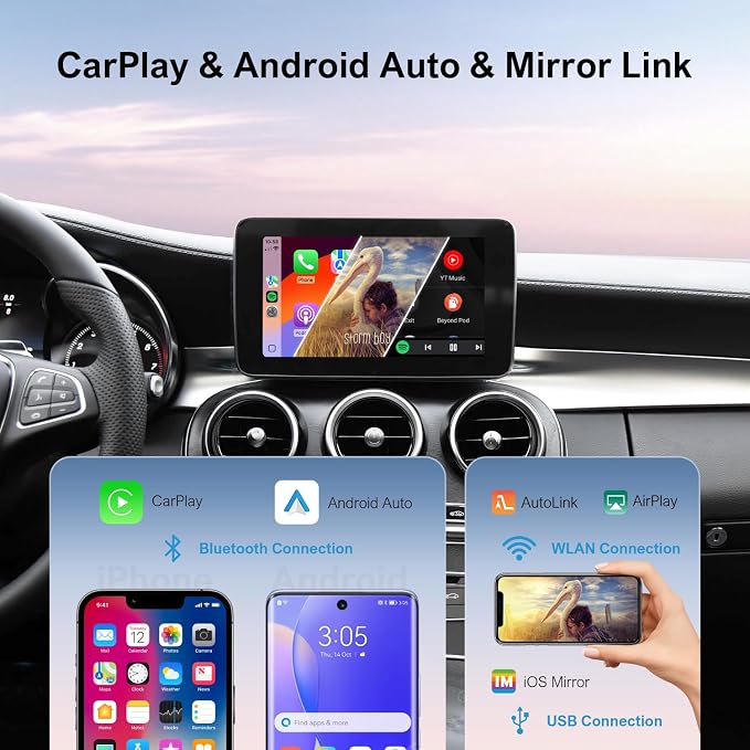 Wireless CarPlay & Android Auto Retrofit Kit Decoder for Mercedes Benz A/CLA/GLA/B/C/E/G/SL/V Class (2014–2019) with NTG5.0/5.1 System, Supports Original Knob Control & Camera