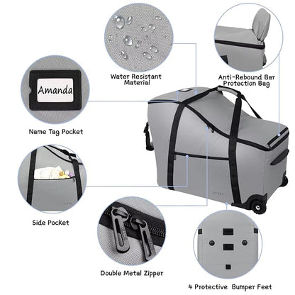 SCTEL Car Seat Bags for Air Travel Fit Chicco Keyfit 35 and Anti-rebound Bar Base, Fit Doona Car Seat Stroller and Base, Nuna Pipa Travel Bag, Infant Car Seat Bag, Doona Travel Bag
