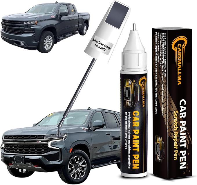 Touch Up Paint for Chevrolet Shadow Gray Metallic(GJI/WA626D), Color Exact Match Auto Paint Repair Pen Fix Chips and Nicks Scuff