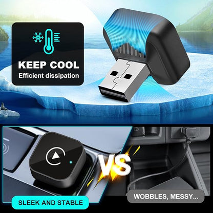 Wireless CarPlay Adapter 2026 Upgrade Wired CarPlay to Wireless, Mini USB Design for Cars with Built-in Wired Apple CarPlay Plug and Play Easy Use Fast Stable Connection Car Play for iPhone (Black)