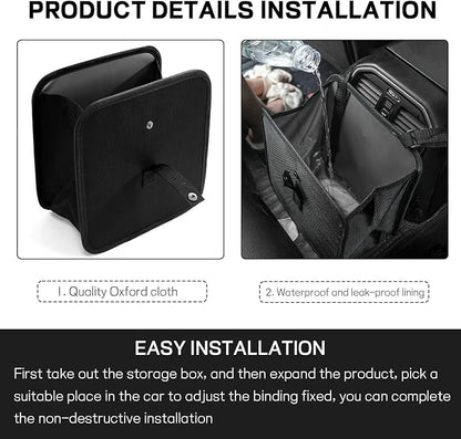 Foldable Car Trash Can, Waterproof Leakproof Hanging Auto Garbage Can, Multifunctional Large Capacity Vehicle Garbage Bag Storage Bag Organizer, Interior Car Accessories (Small)