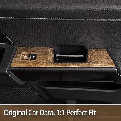 GZXinWei Wood Grain Door Window Control Switch Panel Trim Cover Sticker for Ford F150 2021 2022 2023 2024 2025 2026 Interior Upgrade Accessories