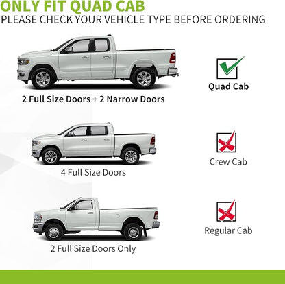 AUTOSAVER88 Running Boards Compatible with 2019-2026 Dodge Ram 1500 Quad Cab/Extended Cab New Body Style (NOT Fit 1500 Classic), 6 inches Side Step Chrome Nerf Bars