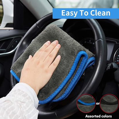 BMLEI Car Wash Brush with Long Handle, Microfiber Towels Car Wash Kit Cleaning Supplies, Car Wash Mop Mitt with 2 Replacement Head , Extension Pole Car Brush Cleaning Kit for Cars Trucks