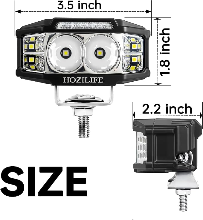 3 Inch LED Pods, 2PCS 40W 12V Flood Spot Ditch Lights Offroad Driving Fog LED Work Light for Truck ATV UTV Motorcycle (HZ1126-DRL)