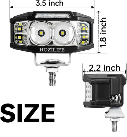 3 Inch LED Pods, 2PCS 40W 12V Flood Spot Ditch Lights Offroad Driving Fog LED Work Light for Truck ATV UTV Motorcycle (HZ1126-DRL)