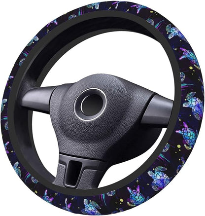 Sea Turtle Steering Wheel Cover Anti-Slip,Sweat Absorption Universal 15 inch Steering Wheel Covers Cute car Accessories for Men Women