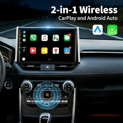 Carplay Wireless Adapter 2026 New, Bluetooth Apple Carplay Adapter Apple Car Play Wireless Carplay Adapter 2026 Mini USB Design with Fast Stable Connection 2-In-1 for Apple iOS 10+ Android 11+ Version