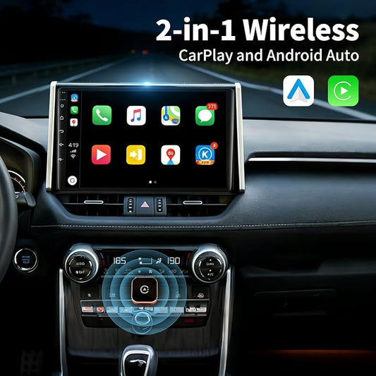 Carplay Wireless Adapter 2026 New, Bluetooth Apple Carplay Adapter Apple Car Play Wireless Carplay Adapter 2026 Mini USB Design with Fast Stable Connection 2-In-1 for Apple iOS 10+ Android 11+ Version
