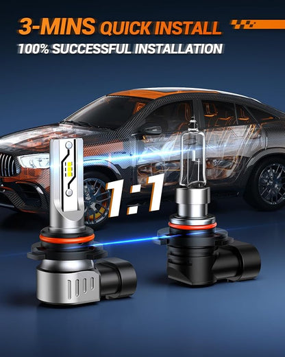 SEALIGHT 𝟗𝟎𝟎𝟔 HB4 Fog Light Bulbs or DRL, 6500K 10000LM 𝟗𝟎𝟎𝟔/HB4 Fog Lights Bulbs Fog Lights or Daytime Running Light, 1:1 Size Plug ang Play, Non-polarity, 2 Pack