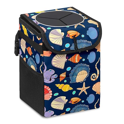 Car Trash Can – Multi-Purpose, Lightweight and Portable with Durable Water-Resistant Coating, No Installation Required, Practical and Ample Capacity, Variety of Colors.Conch Shell