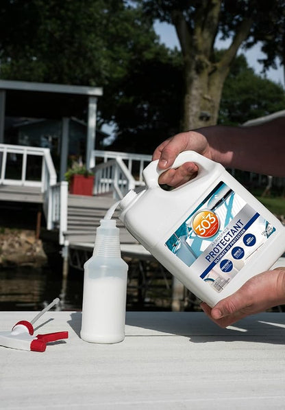 Provides UV protection for marine vinyl and surfaces while helping prevent fading, cracking, and staining.