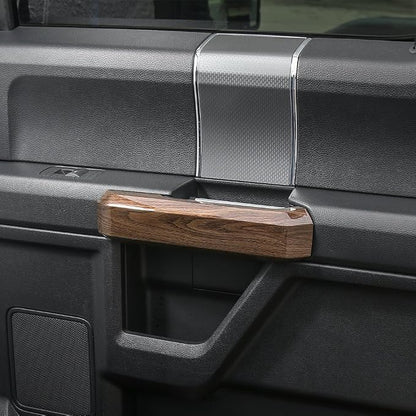 Voodonala Wood Grain Inner Door Handle Covers Trim for Ford F150 2015 2016 2017 2018 2019 2020 (ABS,4Pcs/Set)
