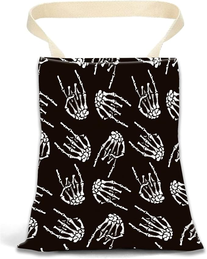 Car Garbage Can, Car Trash Bag Can for Vehicle, Travelling, Camping - Hanging Back Seat Organizer With Rock Skull Hands Design