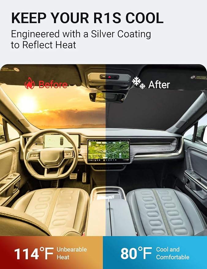 Proadsy 2026 Upgrade Windshield Sun Shade Custom Fit 2015-2025 2026 Mercedes-Benz S-Class Foldable Front Sunshade Protector Sun Visor Blocks UV Rays Keep Car Cooler