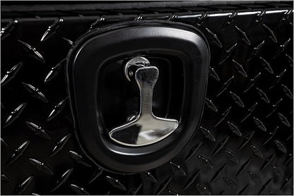 Buyers Products 1721561 Black Aluminum Diamond Tread Topsider Truck Box With Drop Door, 96x13x16 Inch, Weather Resistant, Locking Compression Latch, No Drill Install, Made in USA