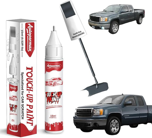 Stealth Gray Metallic(WA928L) Car Touch Up Paint for GMC, Color Accurate Two-In-One Car Paint Scratch Repair Pen, Professional Scratch Remover for Vehicles Chips and Nicks Scuff