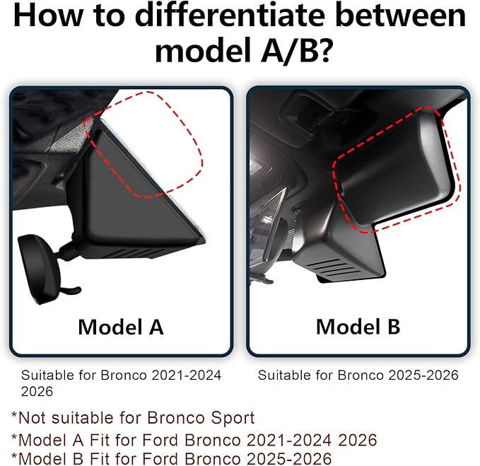Mangoal 4K Dash Cam Fit for Ford Bronco 2025 2026(Model B), Does Not Fit Ford Bronco Sport, WiFi & App, GPS, 64GB Card