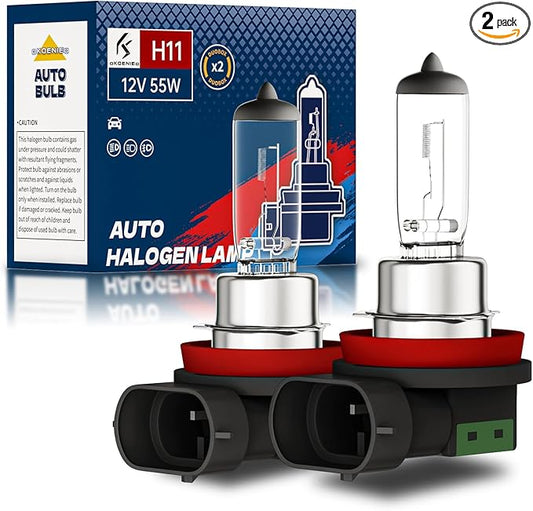 H11 Headlight Bulbs, 12V 55W, 4000 Lumens, 3800K, Halogen Light Bulbs, No Glare, Headlight Bulbs High and Low Beam, Fog Light Bulb,Head Light Bulb for Car, Pack of 2